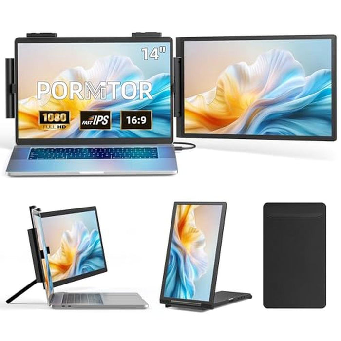 Laptop Screen Extender: Pornitor 14 FHD 1080P IPS – Front View