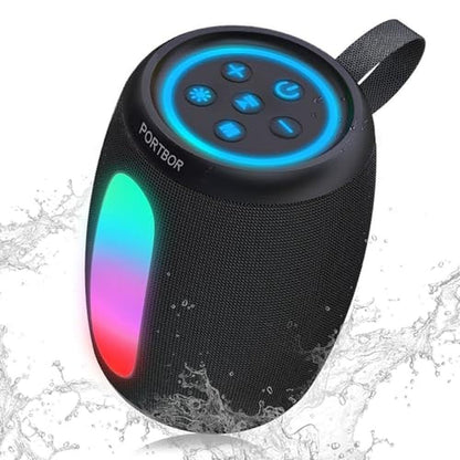 Speaker Portable: PORTBOR Bluetooth Speaker Powerful Stereo – Front View