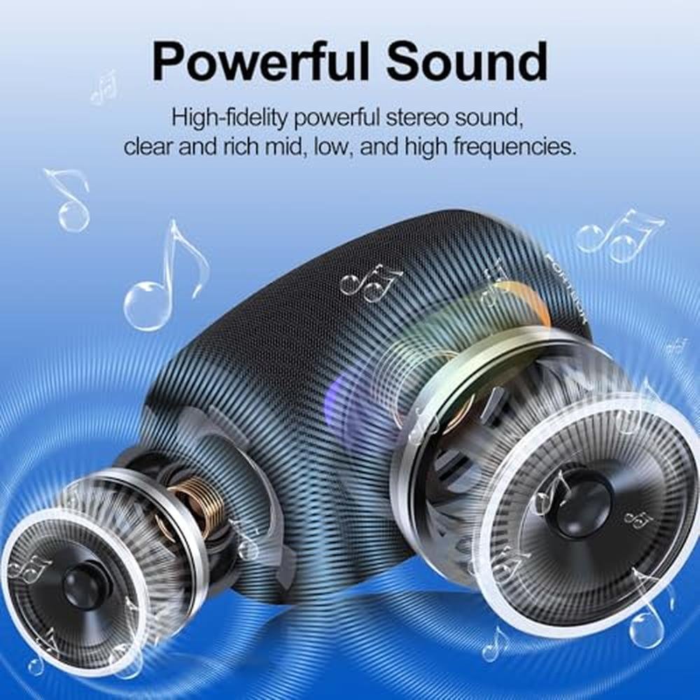 Speaker Portable: PORTBOR Bluetooth Speaker Powerful Stereo – Side View