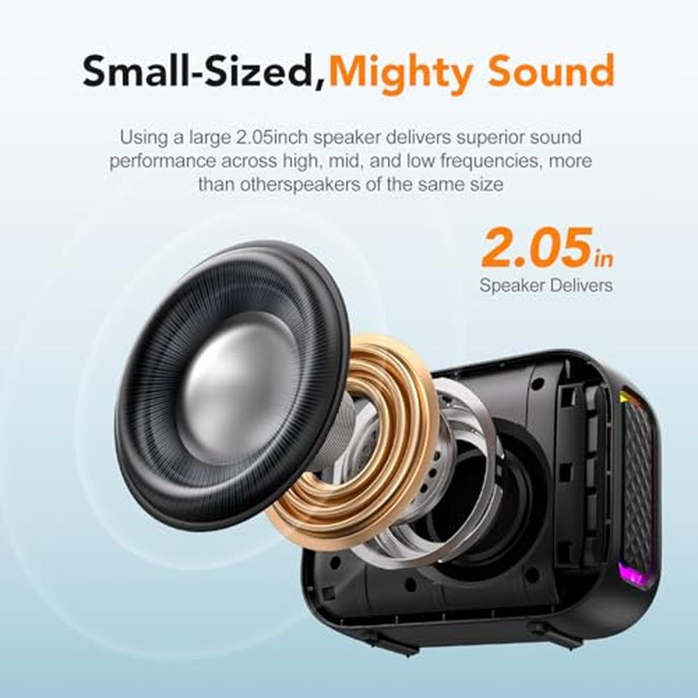 Portable Bluetooth Speaker: Waterproof IPX5 HD Sound Up to – Side View