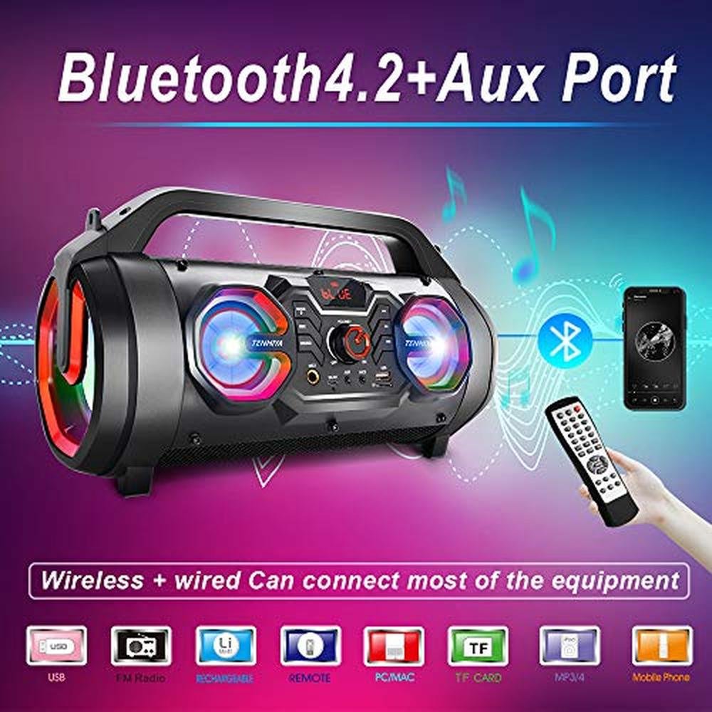 Speaker Portable: Premium Bluetooth Speaker with Subwoofer – Side View
