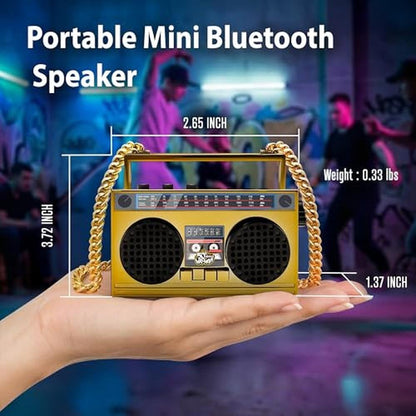 Bluetooth Speakers: Portable Retro Bluetooth Speaker with – Side View