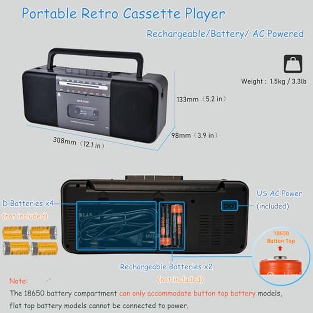 Cassette Portable: Premium Portable Cassette Tape Player – Close-up Detail