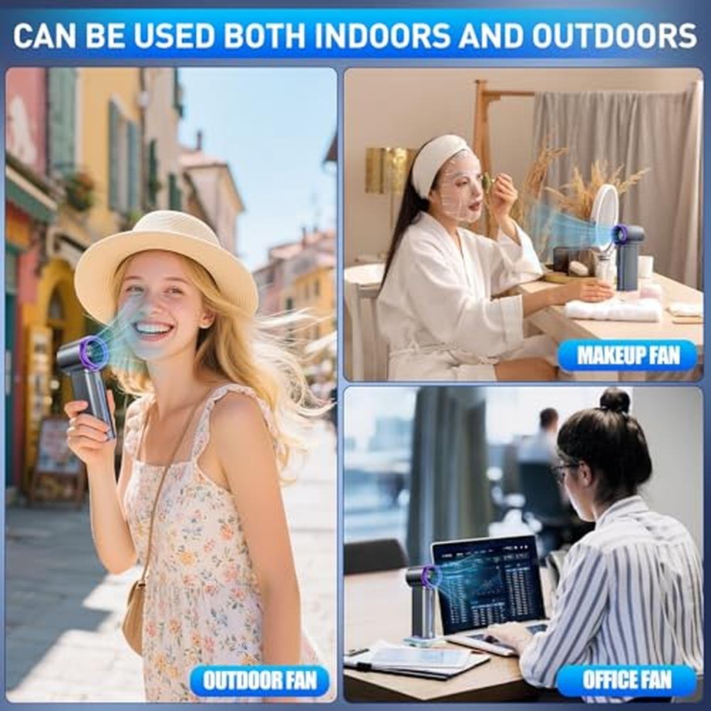 Portable Fan: Mini Handheld Fan 5000mAh Rechargeable – In Use