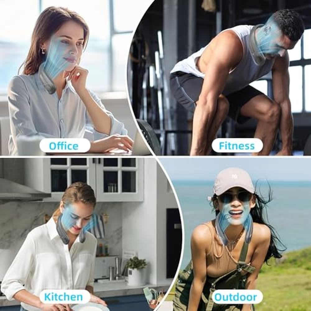 Fan Gifts: Kinhowly Portable Neck Fan Hands-Free Personal – In Use