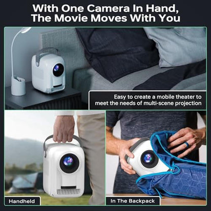 Portable Projector: Premium 4K Support with Wifi Bluetooth – In Use