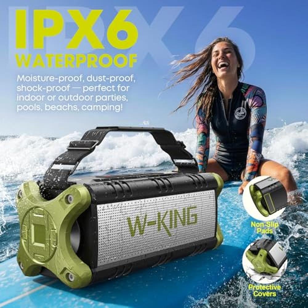 Speaker Portable: W-KING 90W Max Loud Outdoor Speaker – Close-up Detail