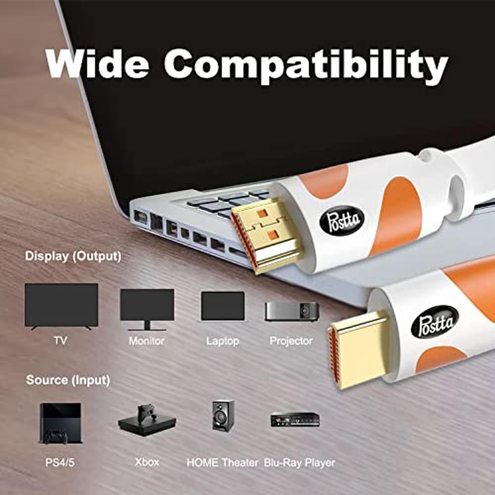 HDMI Cable: Postta Flat 25 Feet 4K HDMI 2.0 Cable – Side View