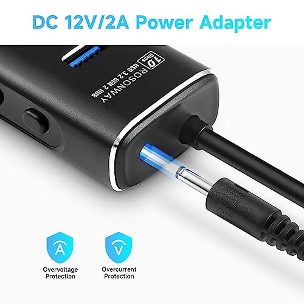 Powered USB Hub: Rosonway 7 Ports USB 3.1/3.2 Gen 2 – Packaging