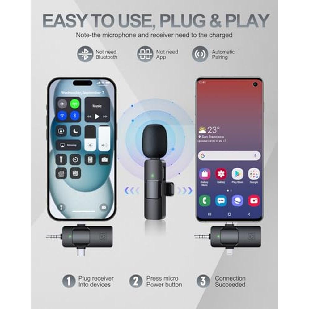 Microphone PQRQP: PQRQP 3 in 1 Professional Wireless – Side View