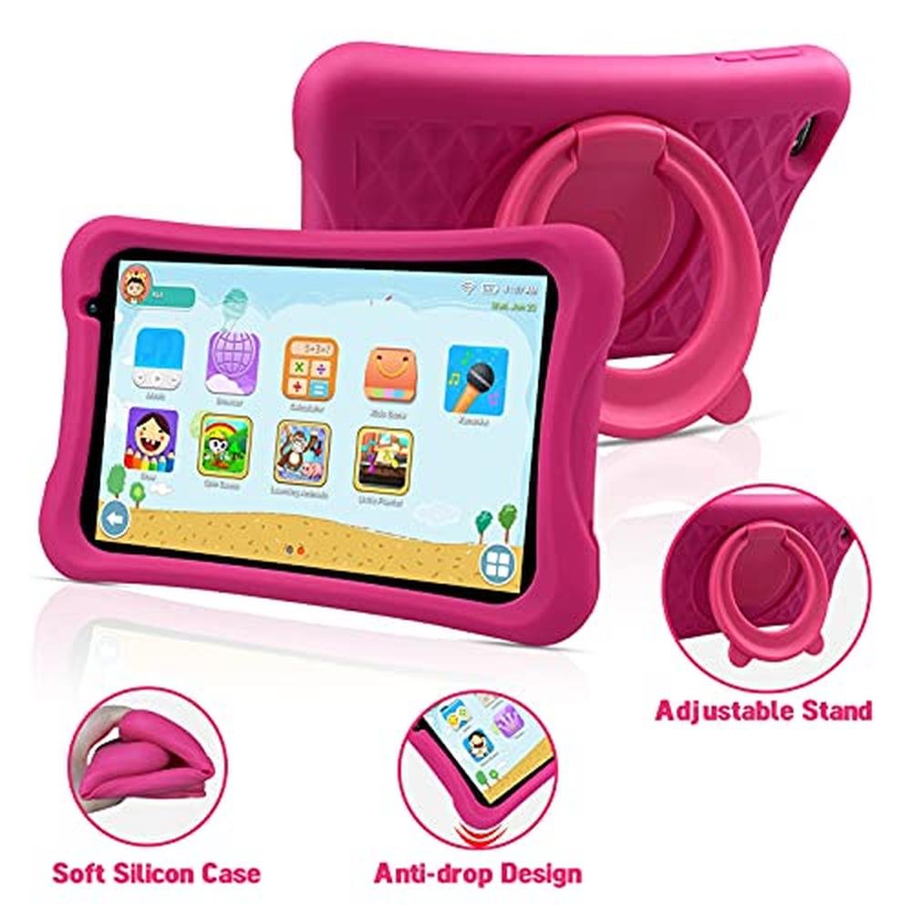 Kids Tablet: PRITOM 8 Inch Quad Core Android Tablet 64GB – Side View