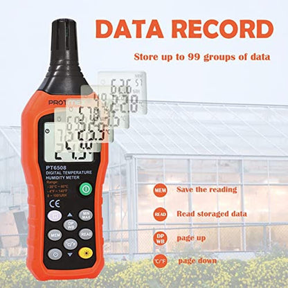 Protmex Digital Temperature Humidity Meter – Close-up Detail