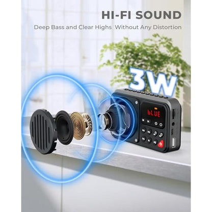 Prunus 405: Rechargeable FM Radio Bluetooth Speaker – In Use