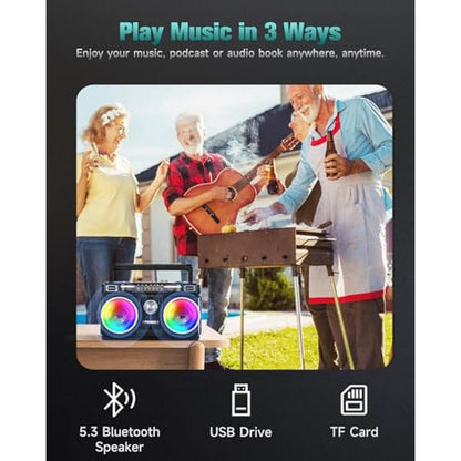PRUNUS 750 AM FM Radio Portable with Bluetooth Dual Speakers – Close-up Detail
