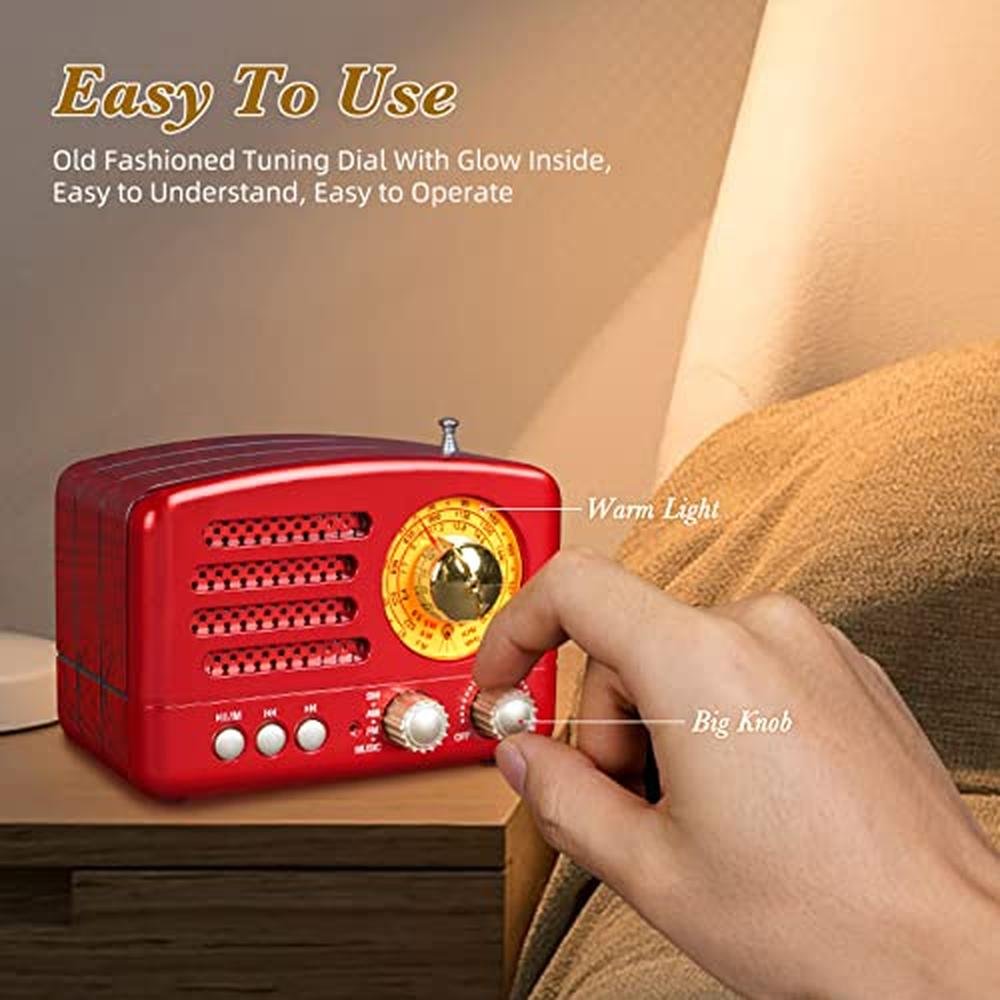 PRUNUS J-160 Retro Vintage AM FM Radio with Bluetooth – Close-up Detail