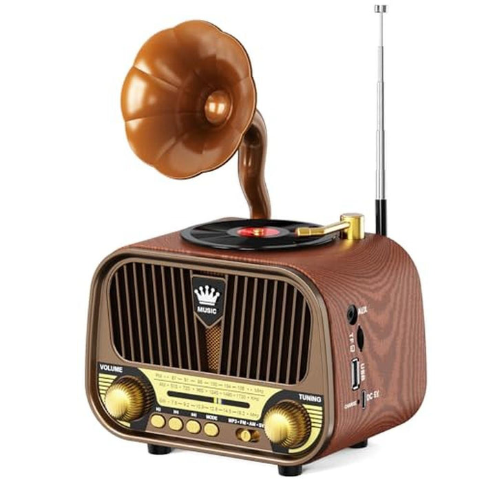 PRUNUS J-190 Retro Radio AM FM SW Bluetooth – Front View