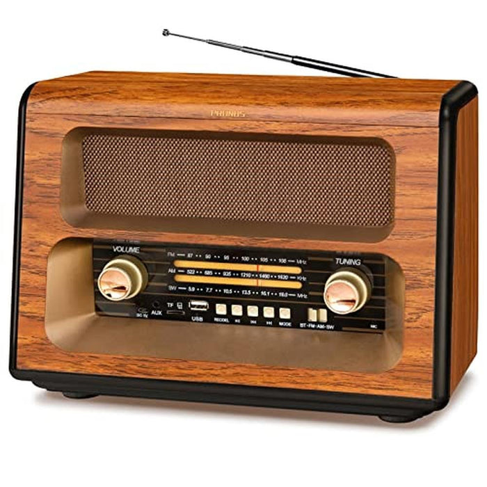 PRUNUS J-199 Large Vintage Radio Bluetooth – Front View