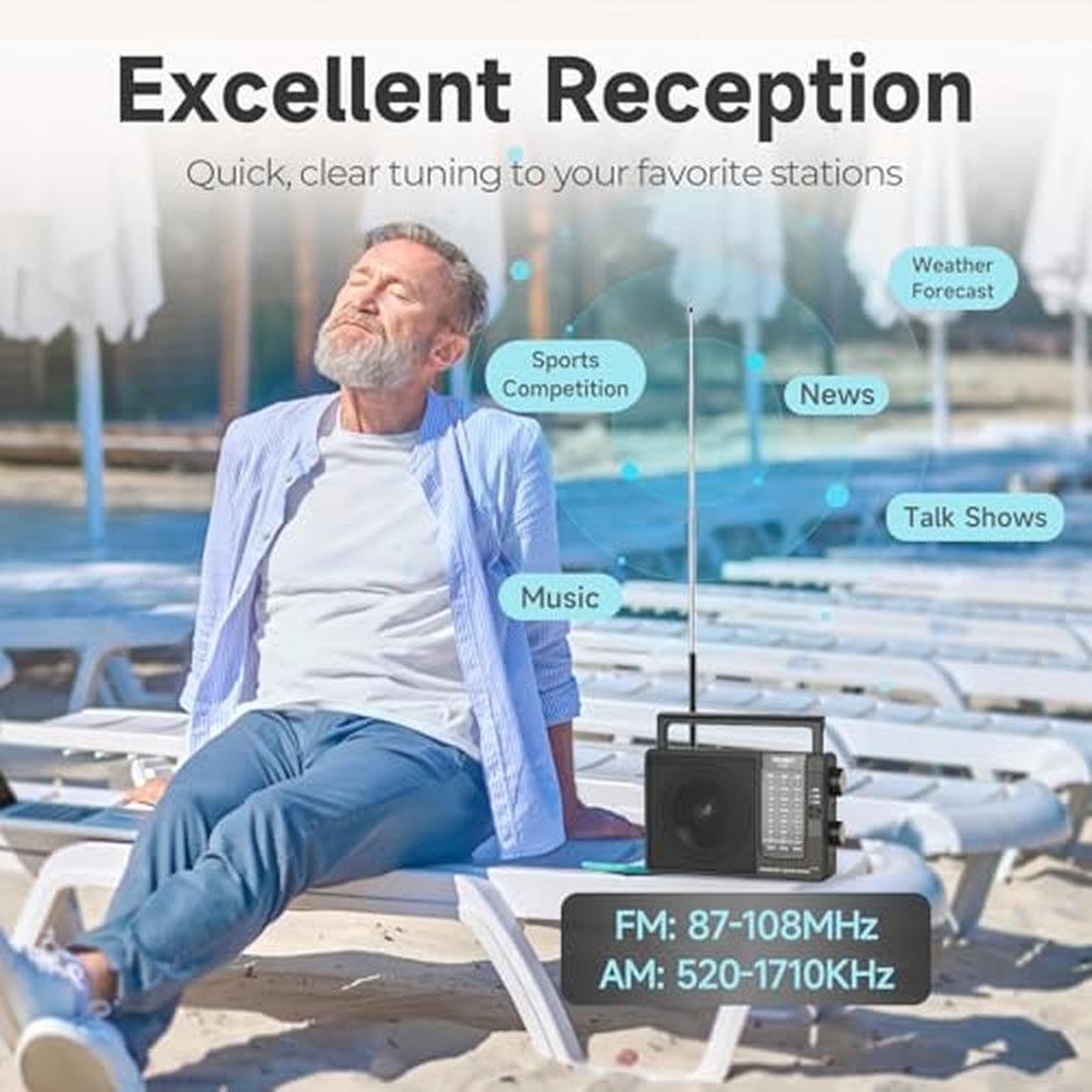 PRUNUS J03C AM FM Radio Portable USB or AA Battery Operated – Packaging