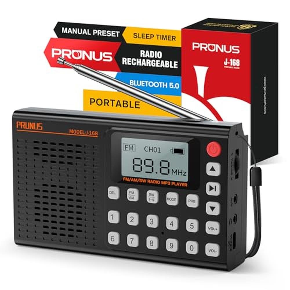 PRUNUS J168 AM FM Radio Bluetooth Speaker – Front View