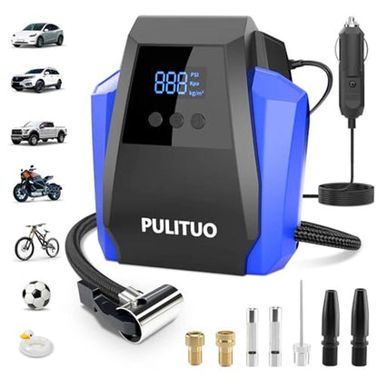 Air Car Accessories: PULITUO Tire Inflator Portable 12V DC – Front View