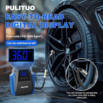 Air Car Accessories: PULITUO Tire Inflator Portable 12V DC – Side View