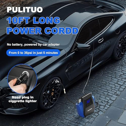 Air Car Accessories: PULITUO Tire Inflator Portable 12V DC – In Use