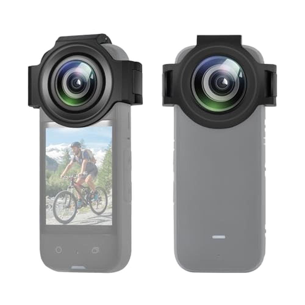 Insta 360 X3 Lens Protector: PULUZ Dual Lens Guards – Front View