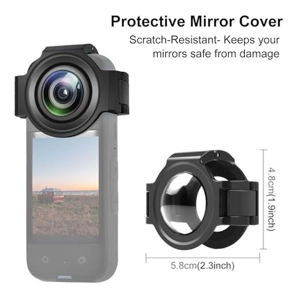 Insta 360 X3 Lens Protector: PULUZ Dual Lens Guards – Side View