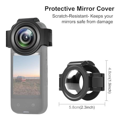 Insta 360 X3 Lens Protector: PULUZ Dual Lens Guards – Side View