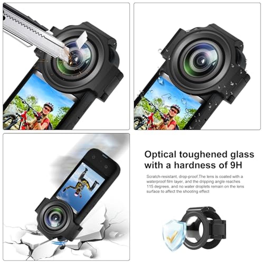 Insta 360 X3 Lens Protector: PULUZ Dual Lens Guards – Close-up Detail