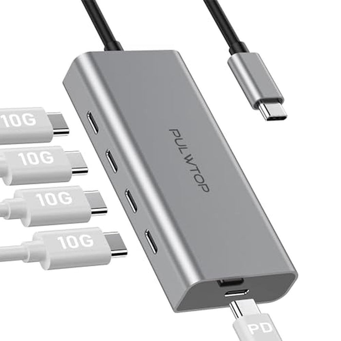 5 Port USB C Hub 10Gbps for Laptop – Front View
