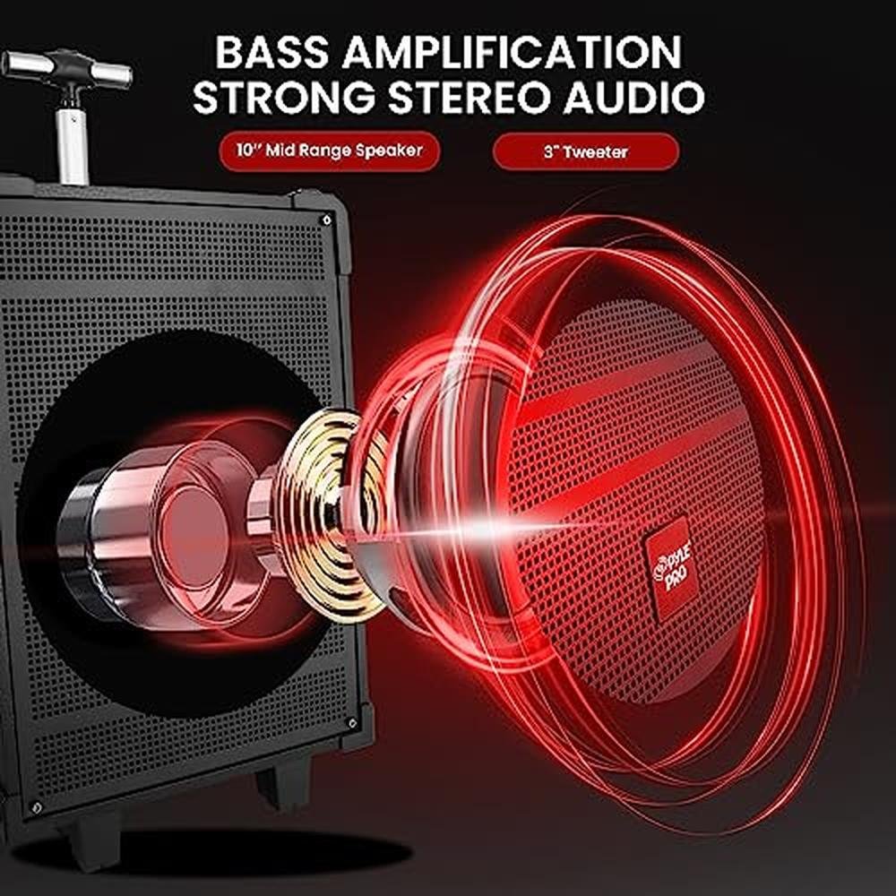 Pyle 10'' Portable Wireless Bluetooth Speaker System – Side View