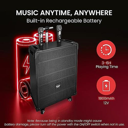 Pyle 10'' Portable Wireless Bluetooth Speaker System – Packaging