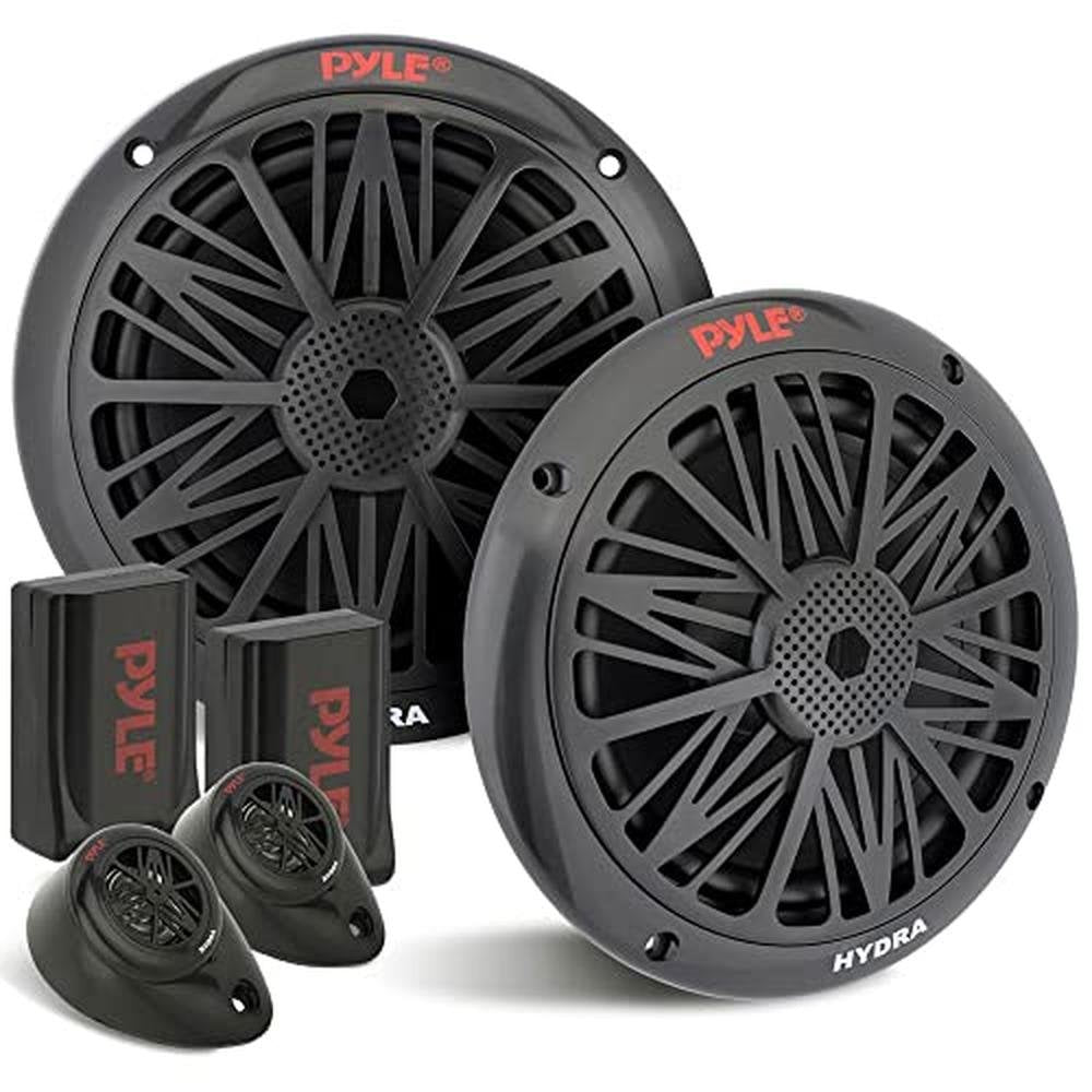 Pyle 200 Watt Marine Boat Speaker System Weather Proof Dual – Front View