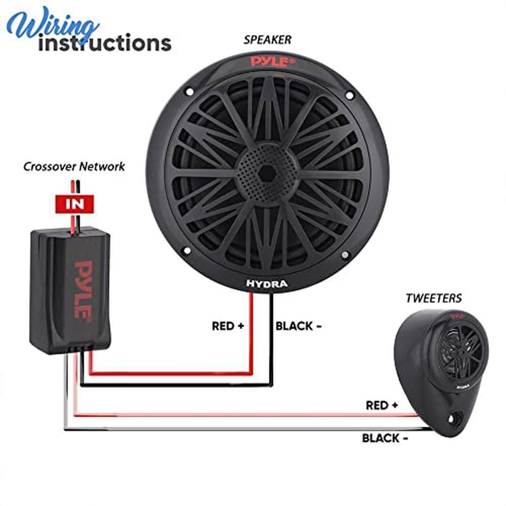 Pyle 200 Watt Marine Boat Speaker System Weather Proof Dual – Side View