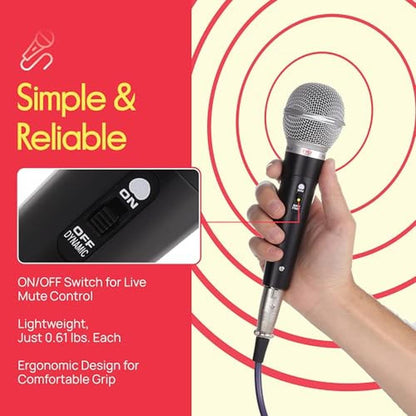Pyle 3 Piece Professional Dynamic Microphone Kit Cardioid – Close-up Detail