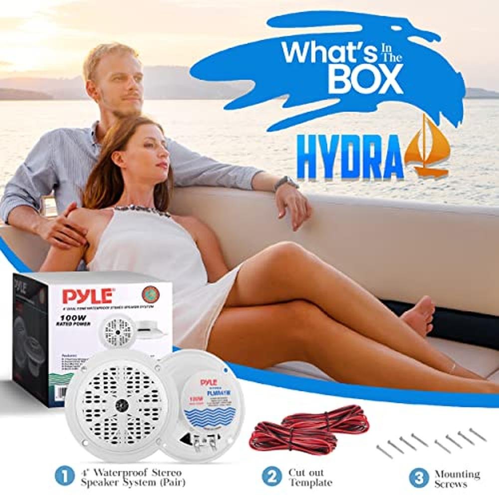 Pyle 4 Inch Dual Marine Speakers – Side View