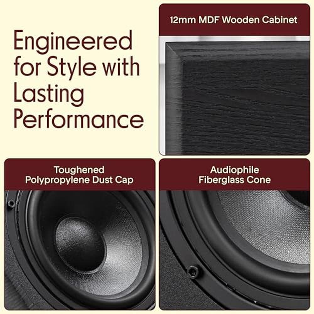 Pyle 5.25 Bookshelf Speakers: Pair of Wired Bookshelf – In Use