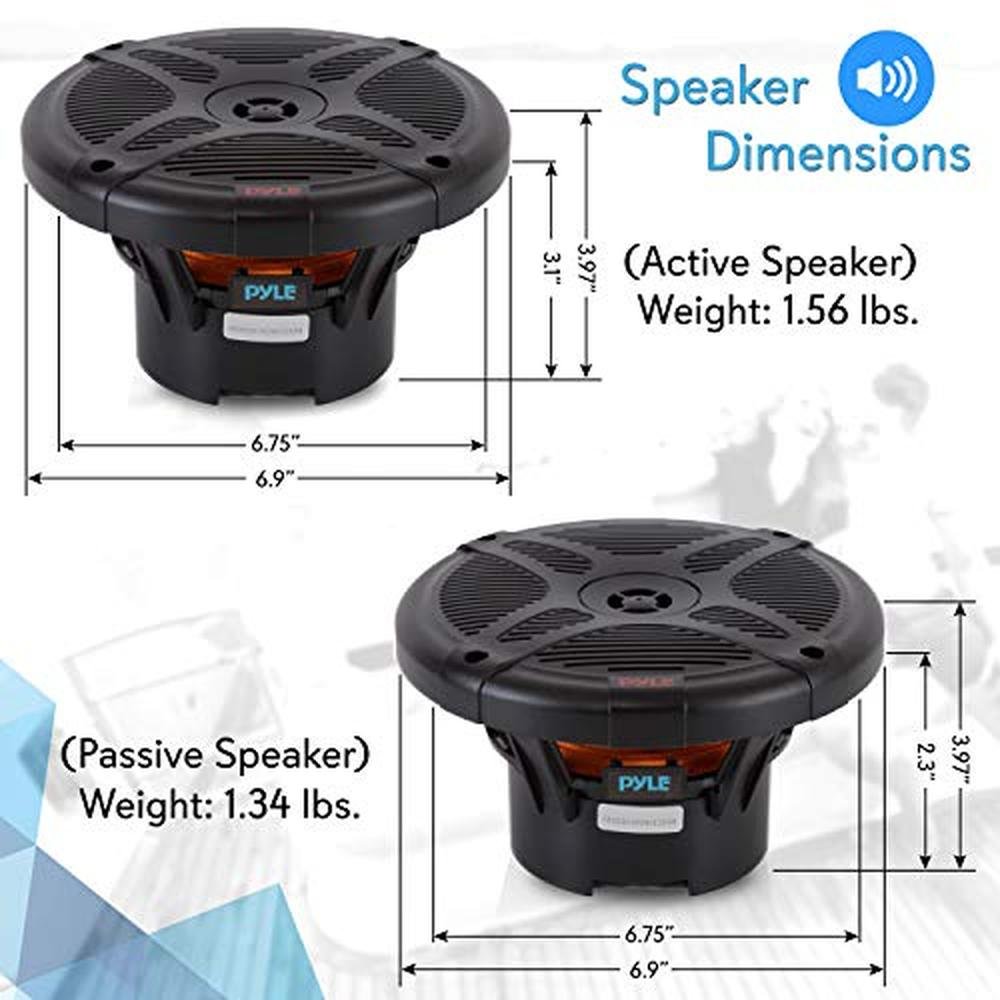 Pyle 6.5 Inch Bluetooth Marine Speakers – Close-up Detail