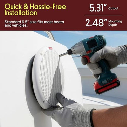 Pyle 6.5 Inch Dual Marine Speakers – In Use