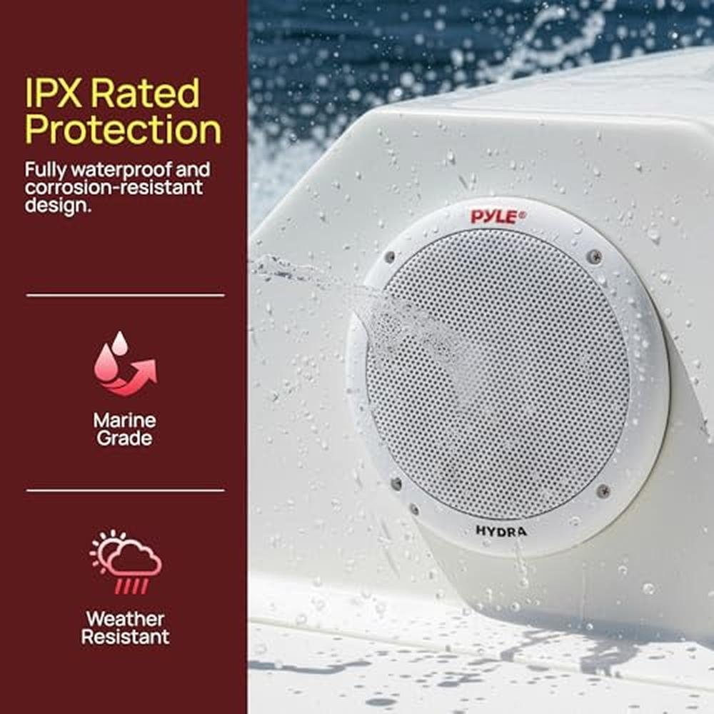 Pyle 6.5 Inch Dual Marine Speakers – Packaging