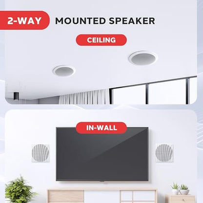 Pyle 8.0" Ceiling Wall Mount Speakers – In Use