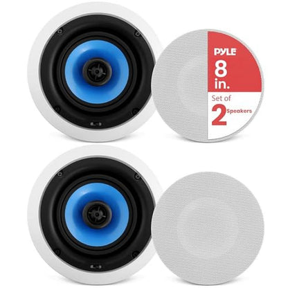 Pyle 8 In-Wall / In-Ceiling Speakers – Front View
