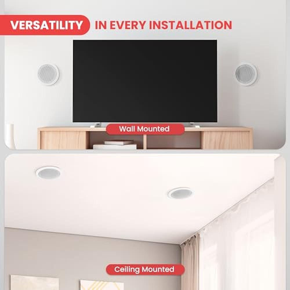 Pyle 8 In-Wall / In-Ceiling Speakers – Side View