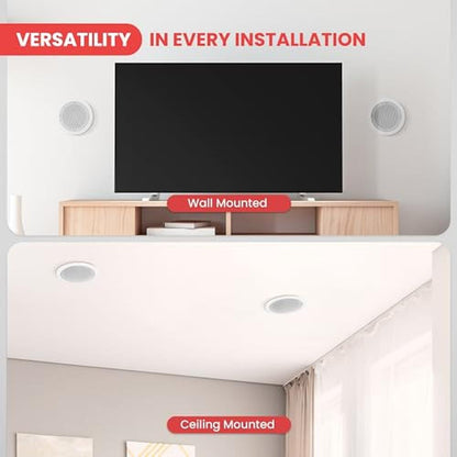 Pyle 8 In-Wall / In-Ceiling Speakers – Side View