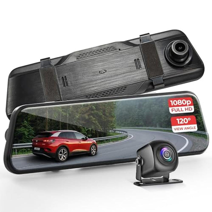 Pyle Dual Dash Cam Rearview Mirror – Front View