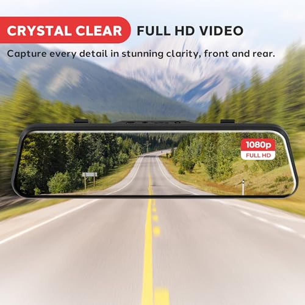 Pyle Dual Dash Cam Rearview Mirror – Side View
