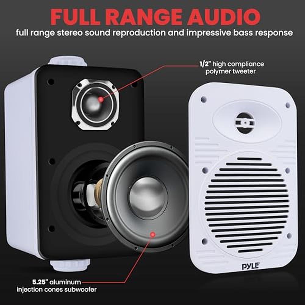 Pyle Indoor Outdoor Speakers Pair – Side View