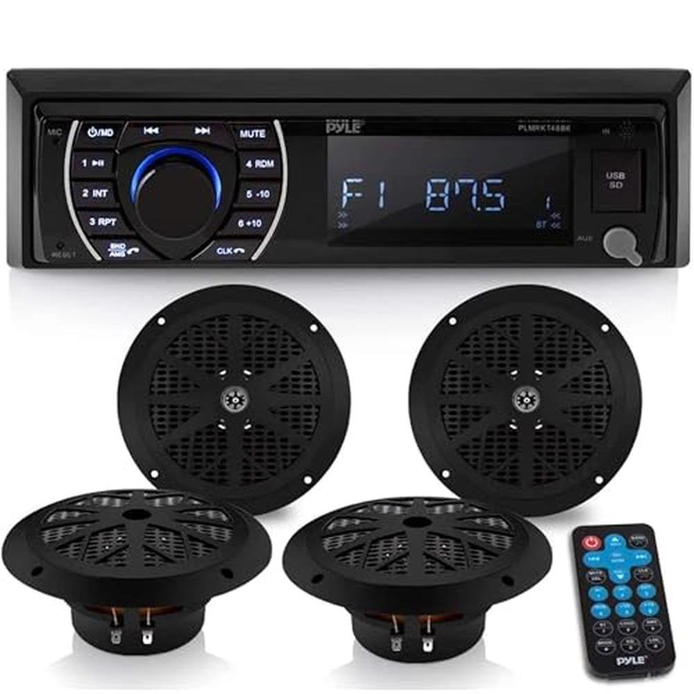 Pyle Marine Head Unit Receiver Speaker Kit – Front View