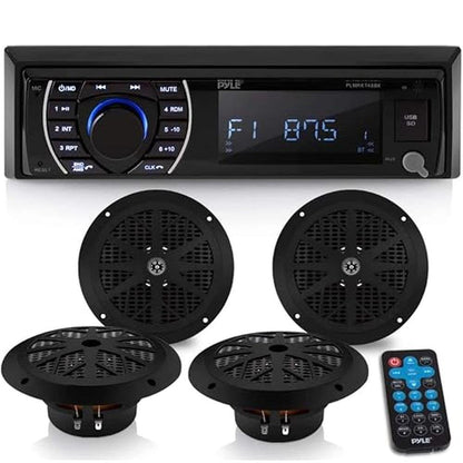 Pyle Marine Head Unit Receiver Speaker Kit – Front View